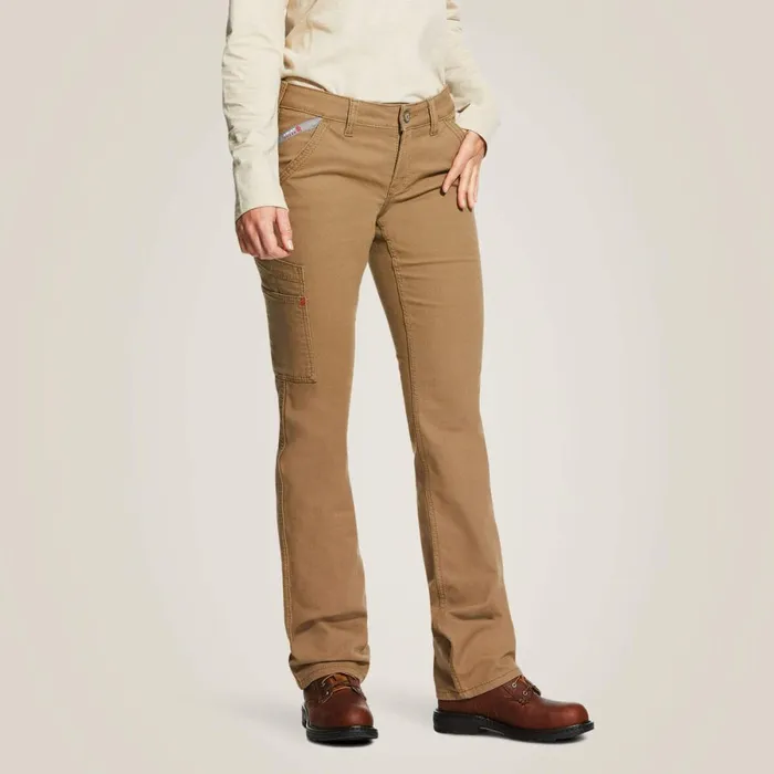 FR Stretch DuraLight Canvas Stackable Straight Leg Pant Field Khaki Women Ariat Pants and Shorts