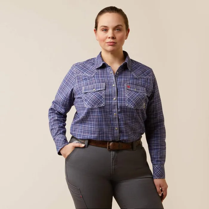 FR Tillie Snap Work Shirt Colony Blue Plaid Women Ariat TShirts and Tops FR Tillie Snap Work Shirt Colony Blue Plaid Women Ariat TShirts and Tops
