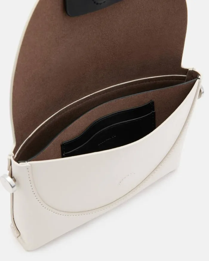 Francine Leather Crossbody Bag Desert White Women AllSaints Handbags and Wallets Francine Leather Crossbody Bag Desert White Women AllSaints Handbags and Wallets