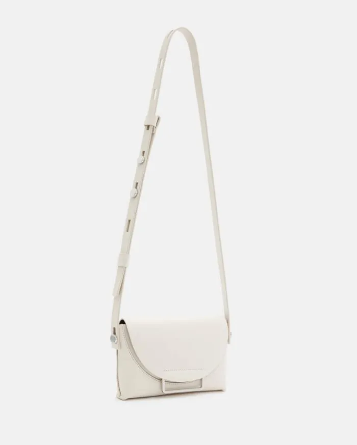 Francine Leather Crossbody Bag Desert White Women AllSaints Handbags and Wallets Francine Leather Crossbody Bag Desert White Women AllSaints Handbags and Wallets