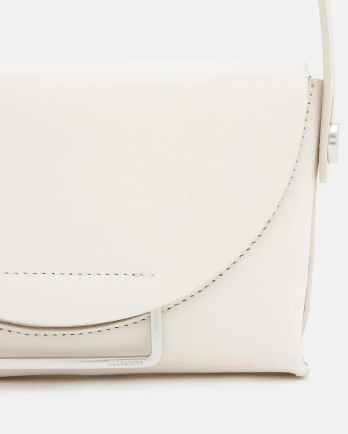 Francine Leather Crossbody Bag Desert White Women AllSaints Handbags and Wallets Francine Leather Crossbody Bag Desert White Women AllSaints Handbags and Wallets
