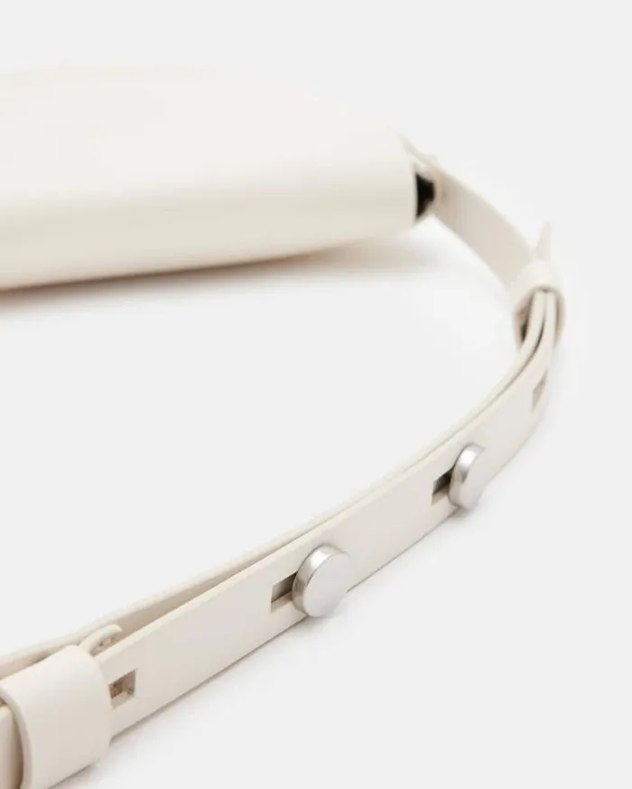 Francine Leather Crossbody Bag Desert White Women AllSaints Handbags and Wallets Francine Leather Crossbody Bag Desert White Women AllSaints Handbags and Wallets