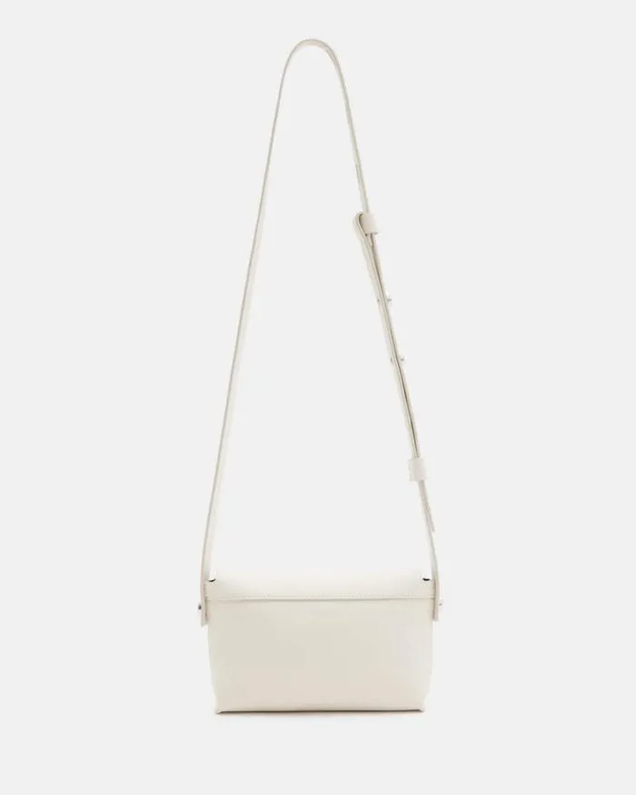 Francine Leather Crossbody Bag Desert White Women AllSaints Handbags and Wallets Francine Leather Crossbody Bag Desert White Women AllSaints Handbags and Wallets
