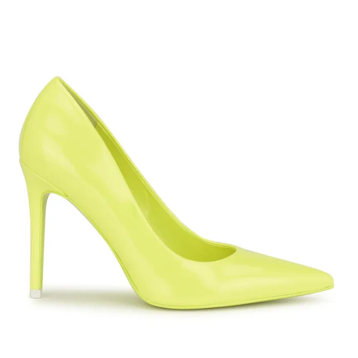 Fresh Pointy Toe Pumps Neon Yellow Patent Women Nine West Pumps