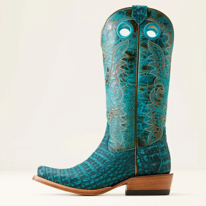 Futurity Boon Western Boot Turquoise Sueded Caiman Bellyamazonite Women Ariat Western Boots Futurity Boon Western Boot Turquoise Sueded Caiman Bellyamazonite Women Ariat Western Boots