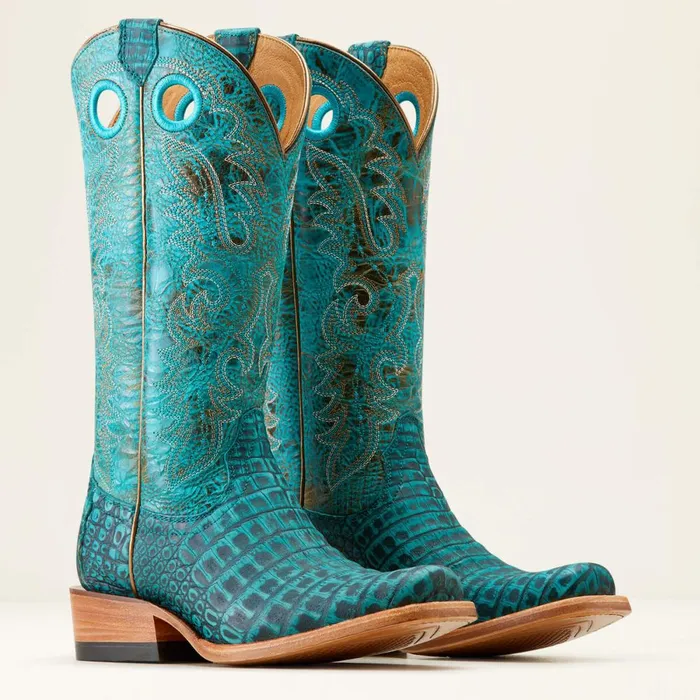 Futurity Boon Western Boot Turquoise Sueded Caiman Bellyamazonite Women Ariat Western Boots Futurity Boon Western Boot Turquoise Sueded Caiman Bellyamazonite Women Ariat Western Boots