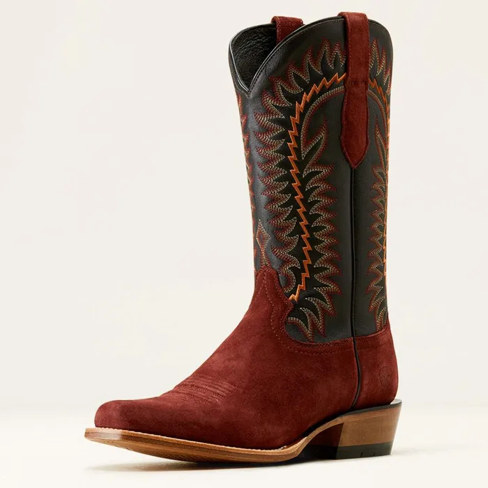 Futurity Time Cowboy Boot Mahogany Roughoutblack Men Ariat Western Boots