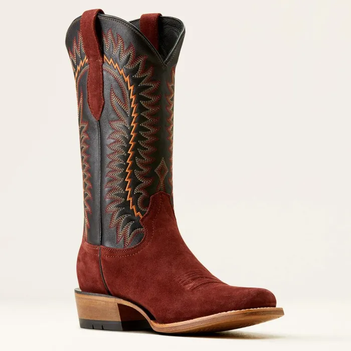 Futurity Time Cowboy Boot Mahogany Roughoutblack Men Ariat Western Boots