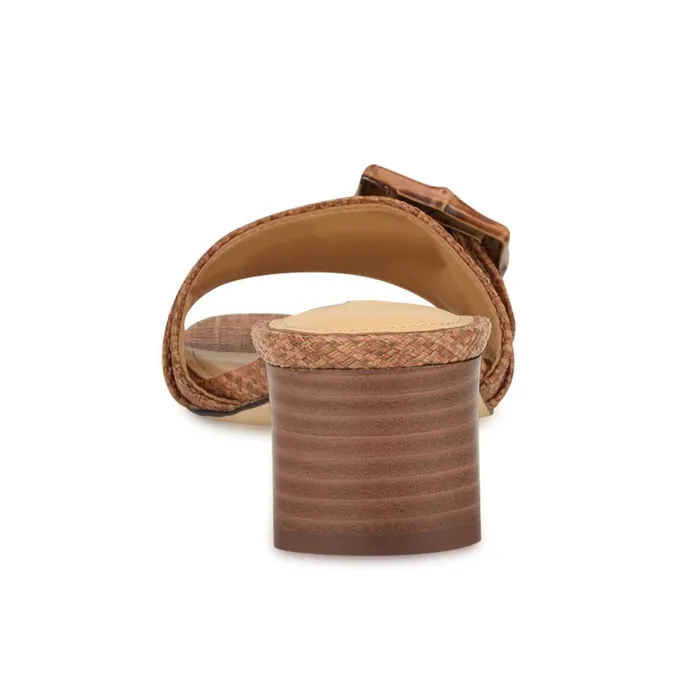 Garta Buckle Slide Sandals Brown Raffia Women Nine West Low Heel Garta Buckle Slide Sandals Brown Raffia Women Nine West Low Heel