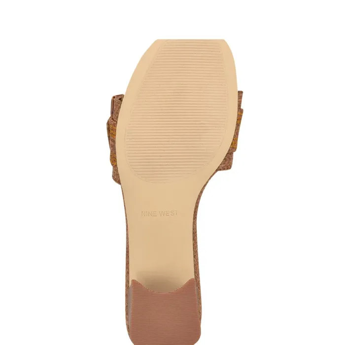 Garta Buckle Slide Sandals Brown Raffia Women Nine West Low Heel Garta Buckle Slide Sandals Brown Raffia Women Nine West Low Heel