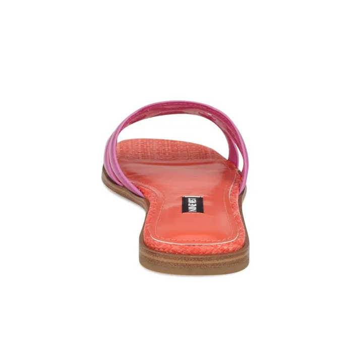 Geena Flat Slide Sandals Pinkorange Women Nine West Low Heel Geena Flat Slide Sandals Pinkorange Women Nine West Low Heel
