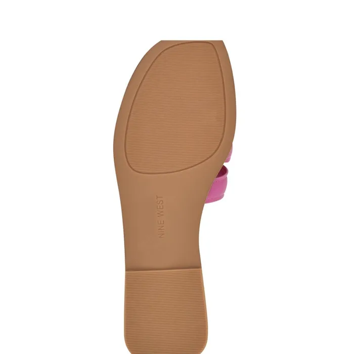 Geena Flat Slide Sandals Pinkorange Women Nine West Low Heel Geena Flat Slide Sandals Pinkorange Women Nine West Low Heel