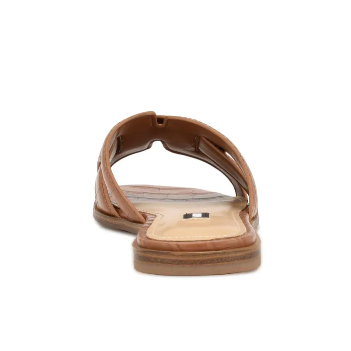 Germani Flat Slide Sandals Brown Women Nine West Flats Germani Flat Slide Sandals Brown Women Nine West Flats