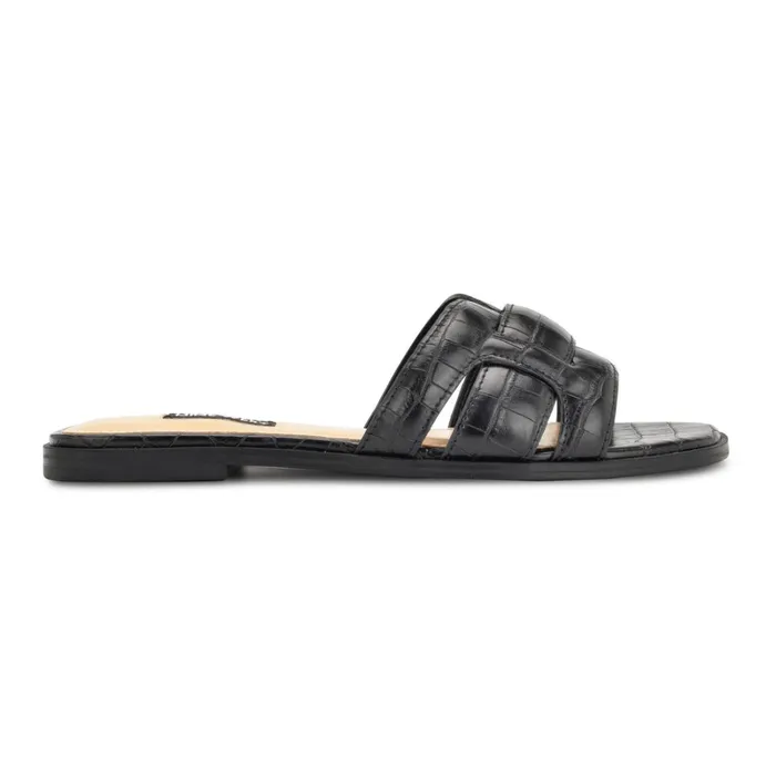 Germani Flat Slide Sandals Jet Black Women Nine West Sandals