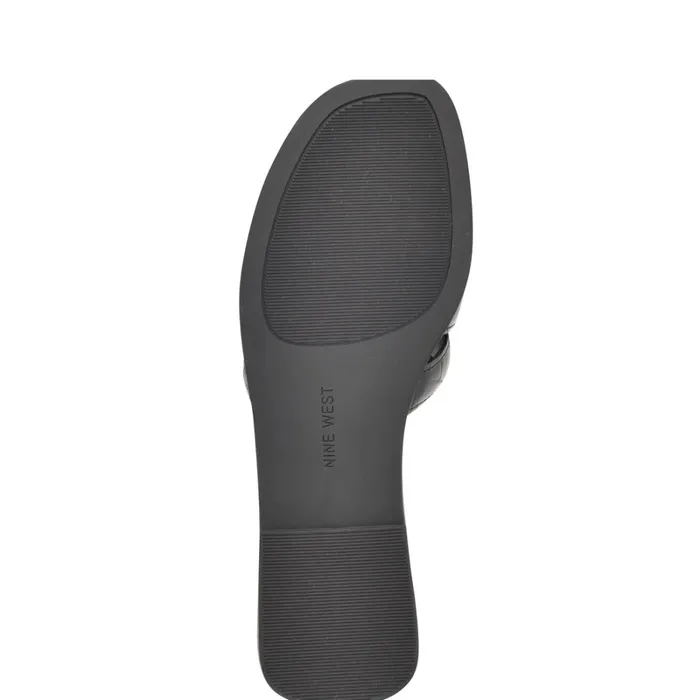 Germani Flat Slide Sandals Jet Black Women Nine West Sandals Germani Flat Slide Sandals Jet Black Women Nine West Sandals