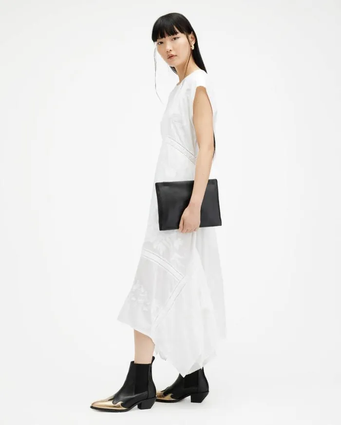 Gianna Embroidered Maxi Dress Off White Women AllSaints Dresses