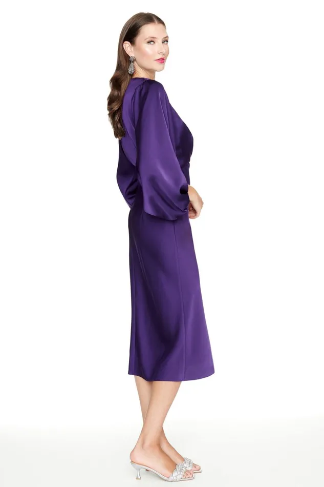 Ginny Dress 8211 Amethyst Women Sachin and Babi Long Sleeve