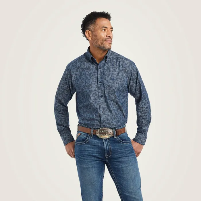 Girard Classic Fit Shirt Chambray Blue Men Ariat Button Down Shirts