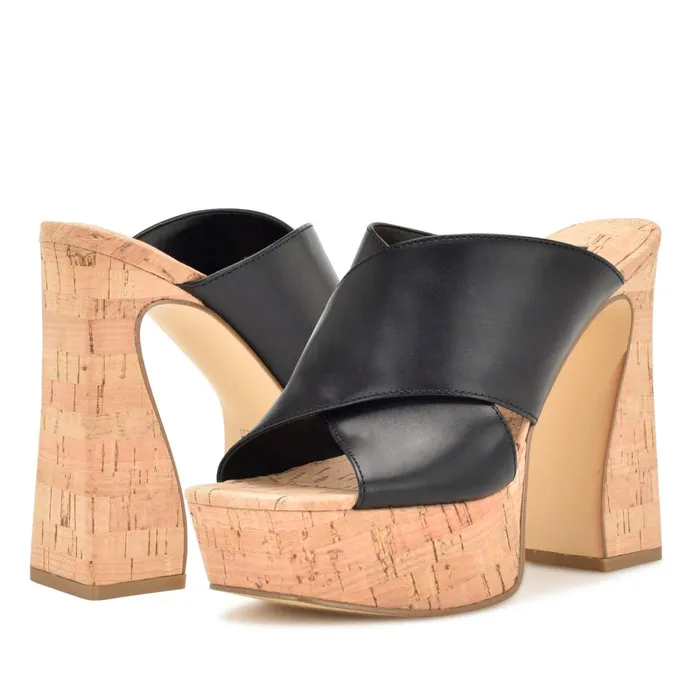 Girlz Platform Sandals Black Natural Women Nine West Sandals Girlz Platform Sandals Black Natural Women Nine West Sandals