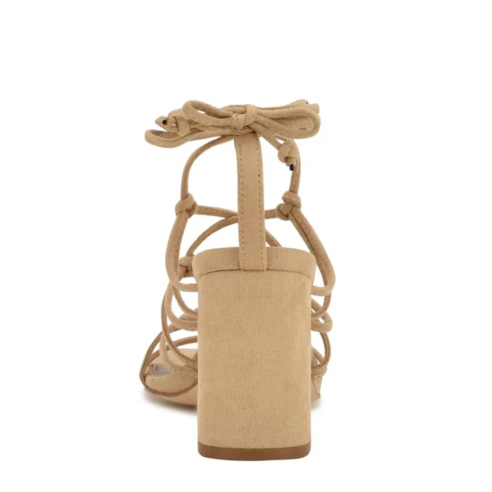 Glaven Ankle Wrap Sandals Tan Suede Women Nine West Dress Glaven Ankle Wrap Sandals Tan Suede Women Nine West Dress