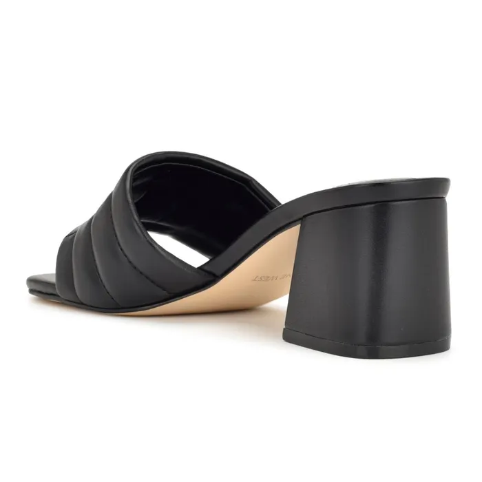 Glenra Heeled Slide Sandals Black Women Nine West Low Heel Glenra Heeled Slide Sandals Black Women Nine West Low Heel