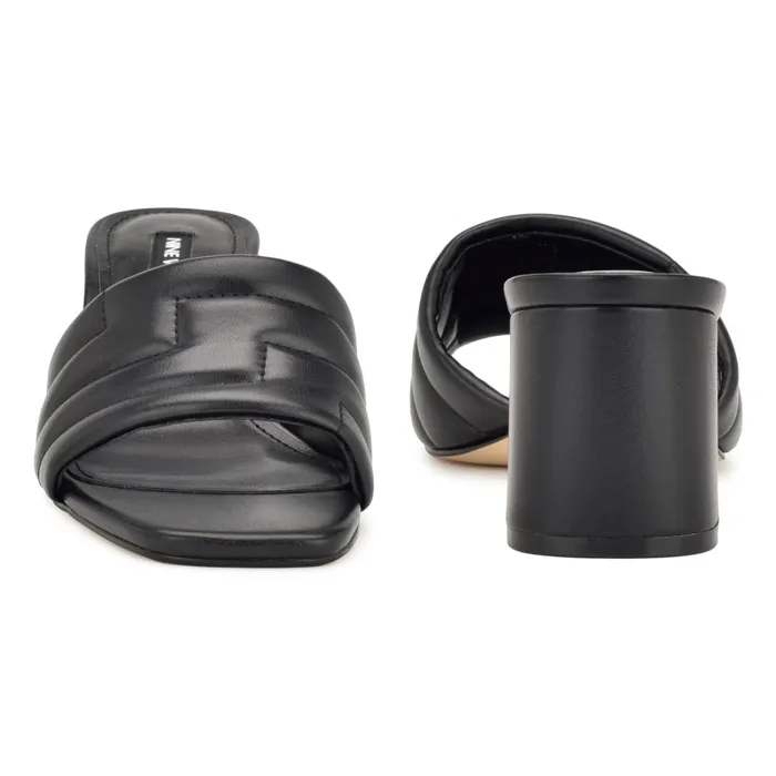 Glenra Heeled Slide Sandals Black Women Nine West Low Heel Glenra Heeled Slide Sandals Black Women Nine West Low Heel