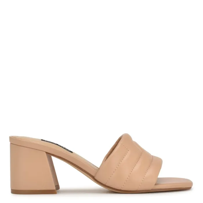 Glenra Heeled Slide Sandals Light Pink Women Nine West Dress
