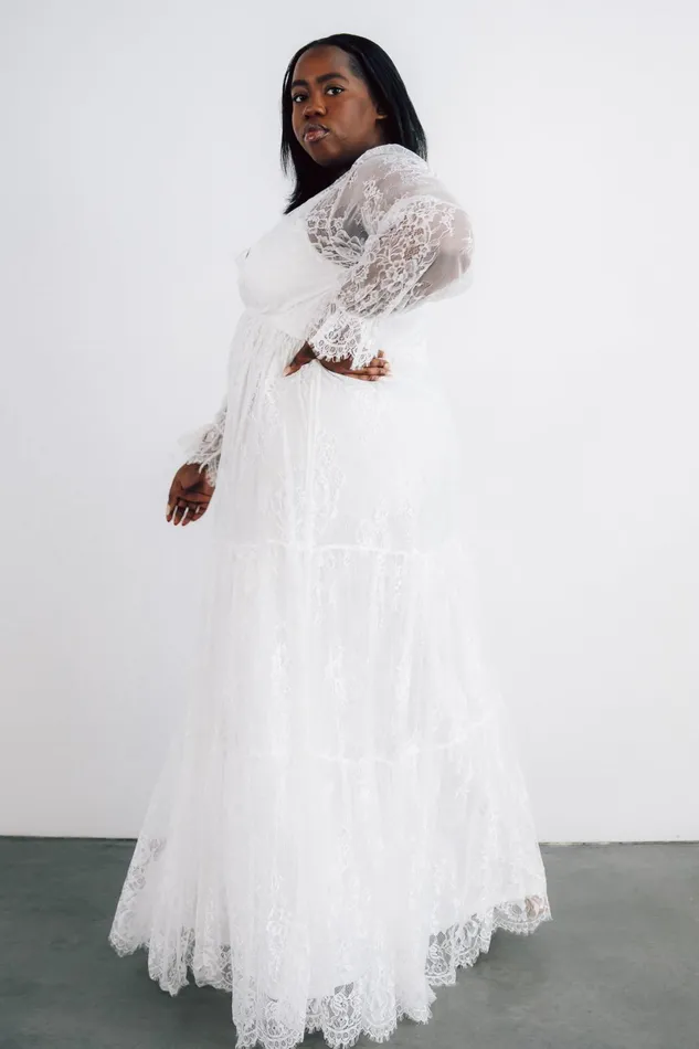 Gloria Lace Maxi Dress White Women Baltic Born Bridal