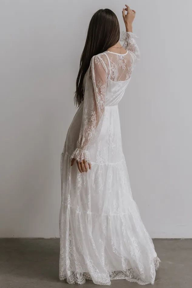Gloria Lace Maxi Dress White Women Baltic Born Bridal