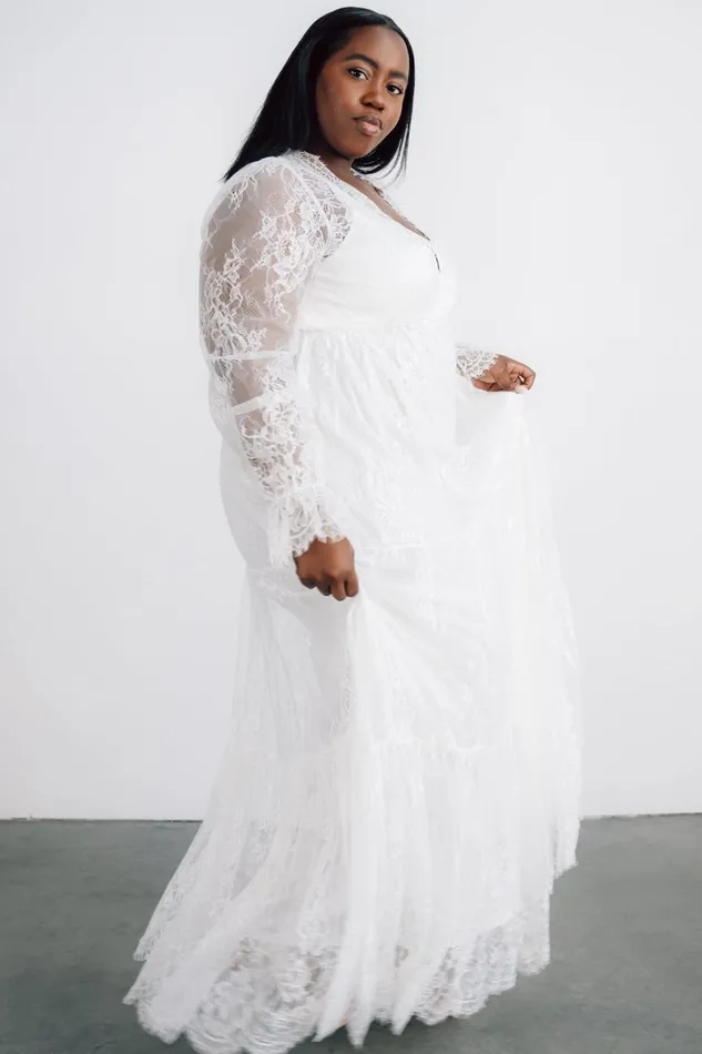 Gloria Lace Maxi Dress White Women Baltic Born Bridal