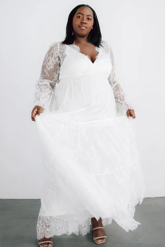 Gloria Lace Maxi Dress White Women Baltic Born Bridal