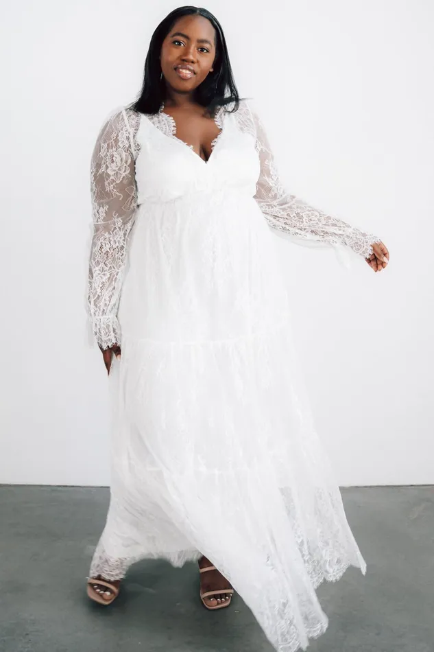 Gloria Lace Maxi Dress White Women Baltic Born Bridal
