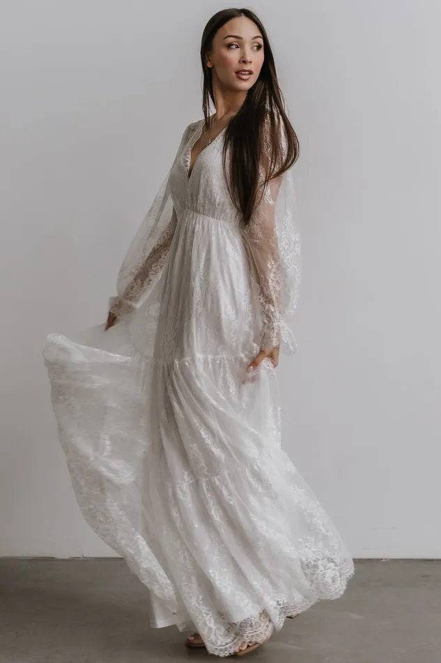 Gloria Lace Maxi Dress White Women Baltic Born Bridal