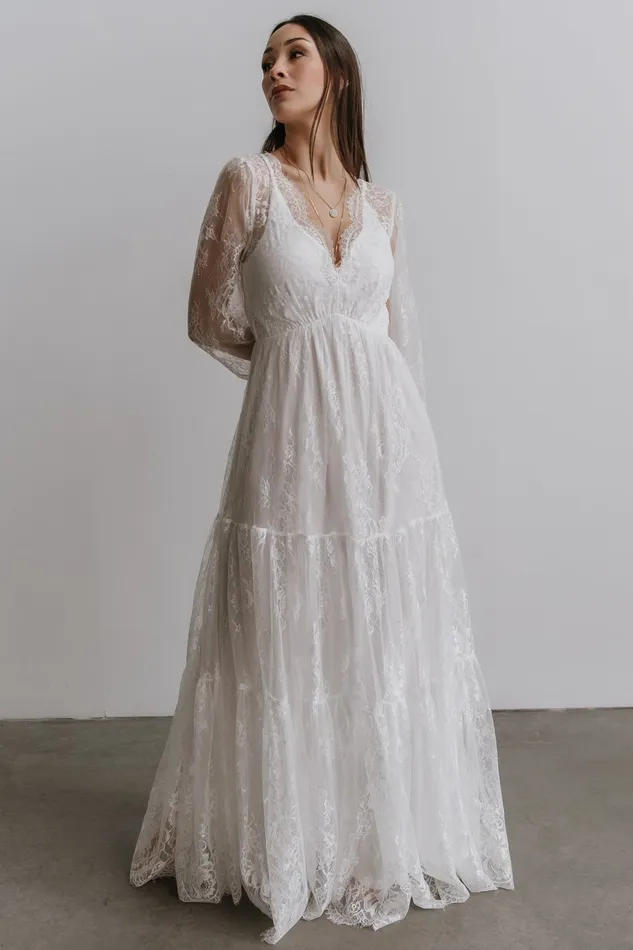 Gloria Lace Maxi Dress White Women Baltic Born Bridal