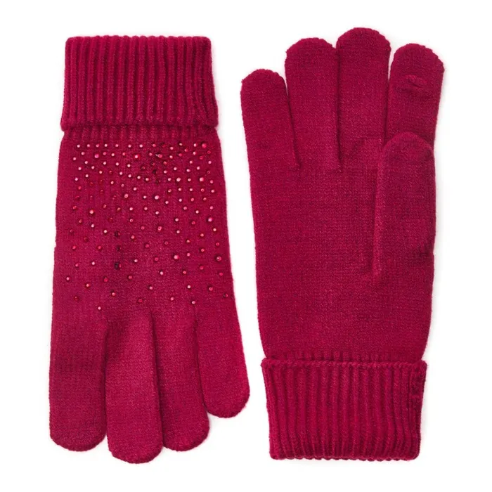 Gloves Women Moda In Pelle Praticiogiftset Pink Textile