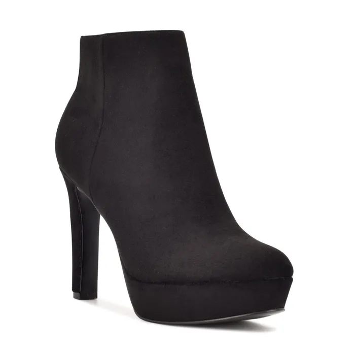 Glowup Platform Booties Black Suede Women Nine West Boots and Booties Glowup Platform Booties Black Suede Women Nine West Boots and Booties