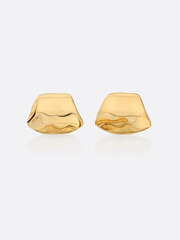 Golden Waves Molten Cuff Earrings Yellow Gold Women Brochu Walker Fine Jewelry