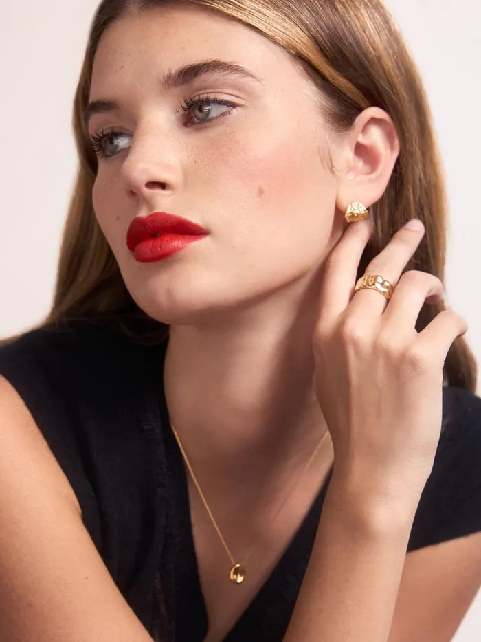 Golden Waves Molten Cuff Earrings Yellow Gold Women Brochu Walker Fine Jewelry