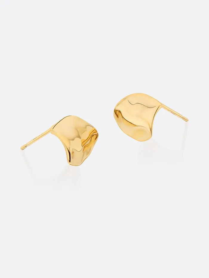 Golden Waves Molten Cuff Earrings Yellow Gold Women Brochu Walker Fine Jewelry