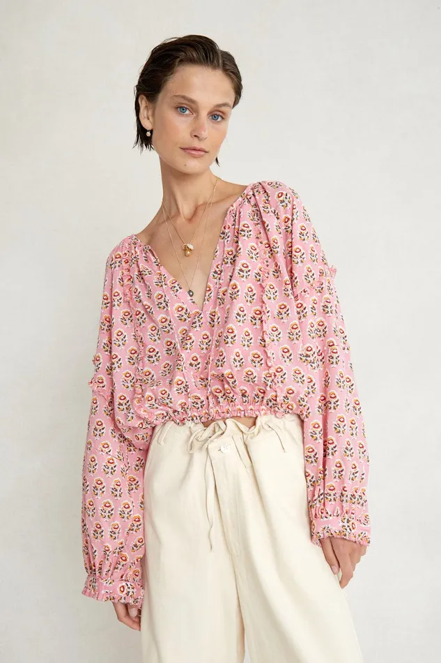 Greta Blouse Parfait Pink Women Chan Luu Tops