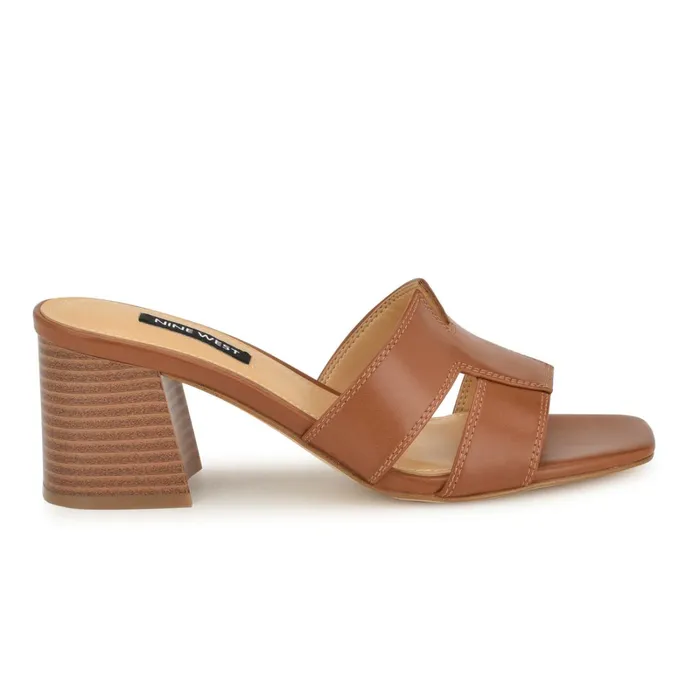 Griselda Block Heel Sandals Brown Women Nine West Heeled