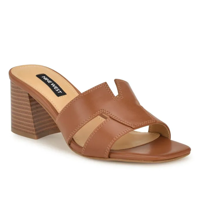 Griselda Block Heel Sandals Brown Women Nine West Heeled Griselda Block Heel Sandals Brown Women Nine West Heeled