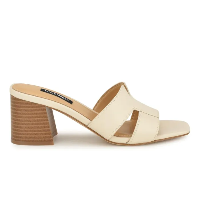 Griselda Block Heel Sandals Ivory Women Nine West Low Heel