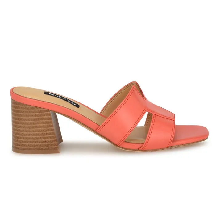 Griselda Block Heel Sandals Orange Women Nine West Dress