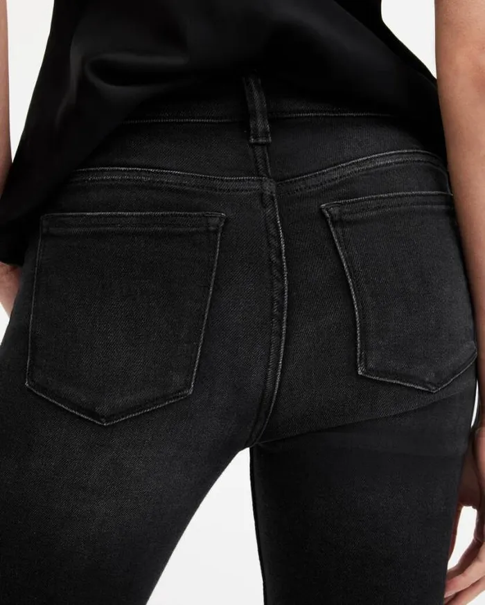 Haldan Slim Bootcut Stretch Denim Jeans Black Women AllSaints Jeans