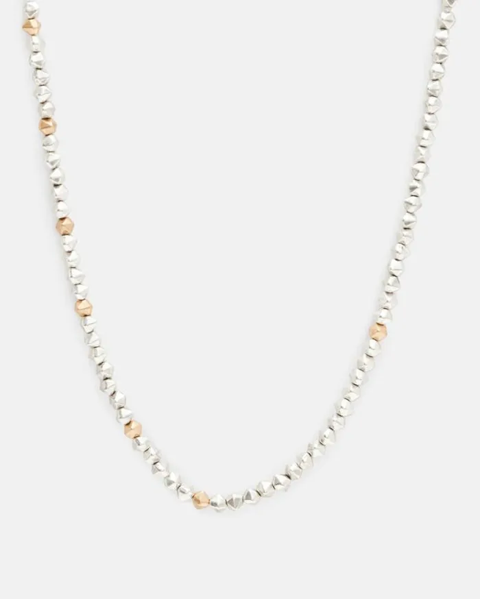 Hallie Two Tone Hexagon Beaded Necklace Wrm Slverwrm Bras Women AllSaints Jewelry