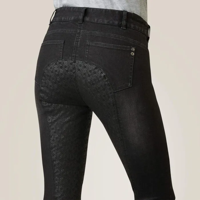 Halo B Denim Full Seat Breech Black Rinse Women Ariat Pants and Shorts Halo B Denim Full Seat Breech Black Rinse Women Ariat Pants and Shorts