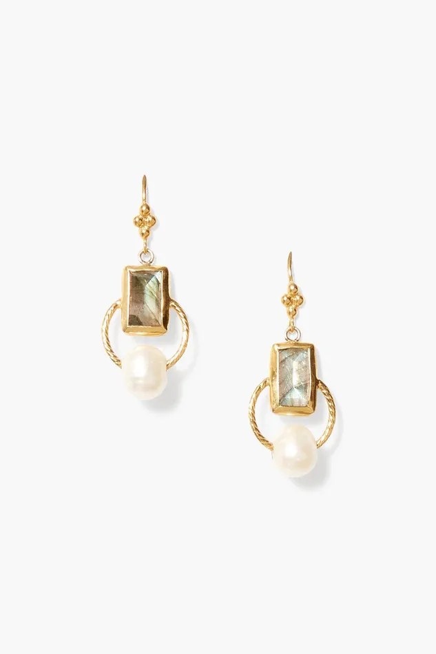 Halo Drop Earrings Gold Labradorite Mix Women Chan Luu Earrings
