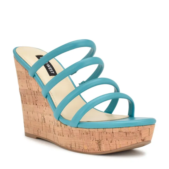 Haloway Espadrille Wedge Sandals Teal Women Nine West Wedges Haloway Espadrille Wedge Sandals Teal Women Nine West Wedges