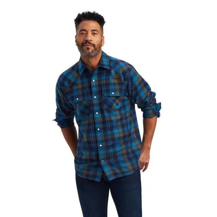 Halstead Retro Fit Shirt Sylvan Teal Men Ariat Button Down Shirts